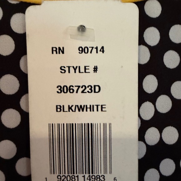 COCO BIANCO Polka Dot Bell Sleeve Blouse Womens M Black Feminine Career Workwear - Picture 8 of 11